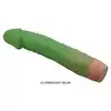 Baile - Bill. Zielony, świecący w ciemności wibrator dildo z realistycznymi wibracjami i żebrowaną podstawą