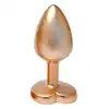 Dream Toys - Gleaming Love Pearl Gold Plug Small. Złoty elegancki korek analny o niedużym rozmiarze z kryształkiem w kształcie serca