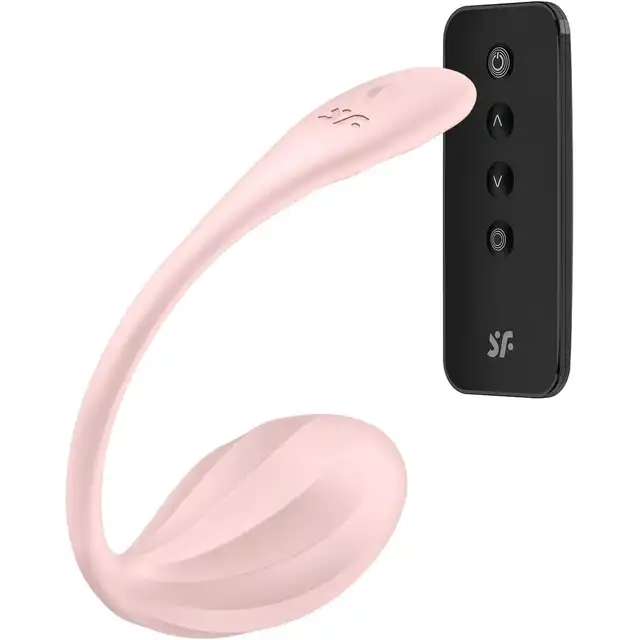Satisfyer - Ribbed Petal Connect App Rose. Różowe wibrujące jajeczko na pilota i aplikację, intensywna stymulacja punktu G
