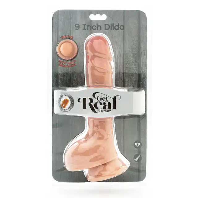 Get Real - Dual Density Dildo 9 inch. Realistyczne dildo z naturalnym kształtem i podwójną gęstością, oferujące luksusowe i intensywne doznania