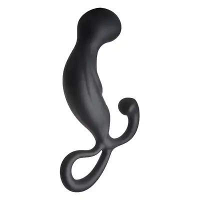 DreamToys - Prostate Stimulator Black. Gładki silikonowy stymulator prostaty z giętką końcówką do stymulacji krocza