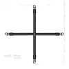 Bedroom Fantasies - Hogtie Cross Bar. Metalowy krzyżak rozporowy kajdankami na ręce i nogi, genialna propozycja na wiele pozycji skrępowania