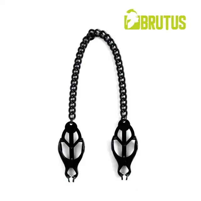 Brutus - Japanese Clover. Czarny zacisk na sutki z regulowanym naciskiem i wytrzymałym łańcuchem!