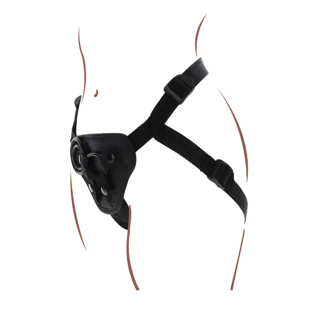 Get Real - Strap-On Harness O/S. Wygodna uprząż z regulowanymi paskami, wyściełaną przednią poduszką, trzema silikonowymi pierścieniami