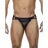 Cut4Men - JockStrap L/XL. Stylowy skórzany jockstrap z odpinaną kieszonką, seksowny element garderoby