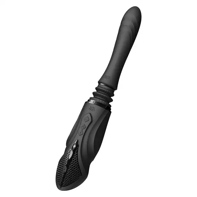 Zalo - Sesh Black. Ruchomy wibrator podgrzewany, z wymiennymi końcówkami i pilotem, inspirowany egipską wężową boginią