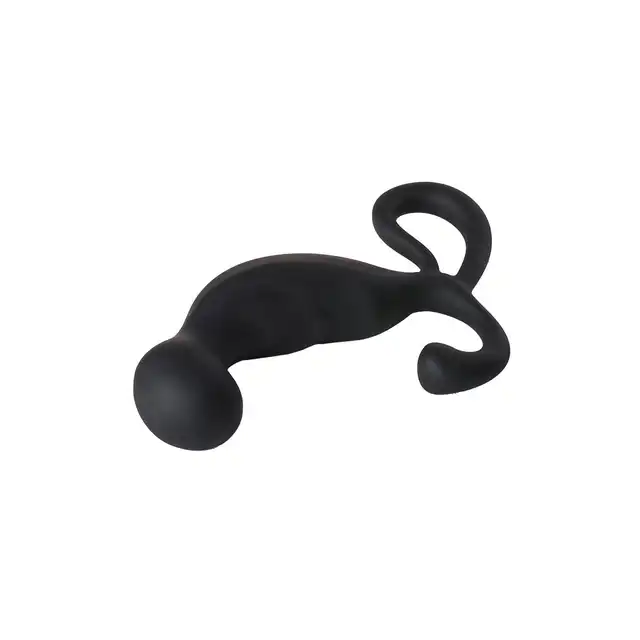 DreamToys - Prostate Stimulator Black. Gładki silikonowy stymulator prostaty z giętką końcówką do stymulacji krocza