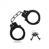 ToyJoy - Black Handcuffs. Klasyczne metalowe kajdanki w czarnym kolorze, w zestawie 2 kluczyki