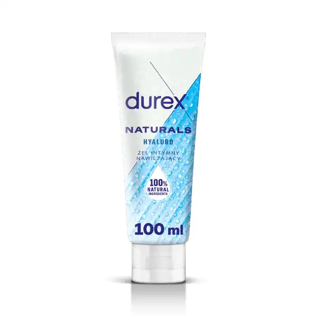 Durex - Naturals Hyaluro 100ml. Wodny żel intymny wzbogacony o kwas hialuronowy, długotrwały efekt nawilżający