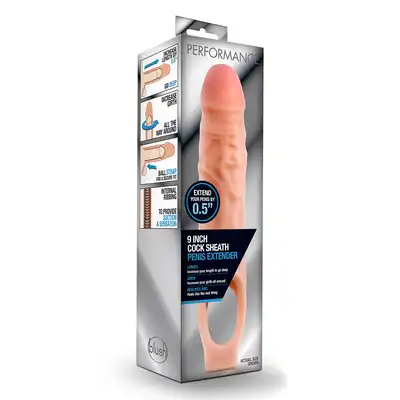 Blush - Performance 9" Cock Sheath Extender. Realistyczna przedłużka na penisa, realistyczne doznania i przedłużona przyjemność