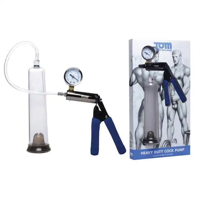 Tom of Finland - Heavy Duty Cock Pump. Solidna pompka do penisa z manometrem, osiągnij niezrównaną erekcję