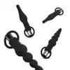 EasyToys - Anal Plug Set With Bullet Vibrator. Zestaw korków analnych z mini wibratorem, różne kształty i rozmiary
