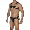 Cut4Men - JockStrap L/XL. Stylowy skórzany jockstrap z odpinaną kieszonką, seksowny element garderoby
