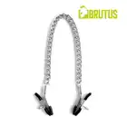 Brutus - Crocodle. Srebrne zaciski na sutki z regulowanym naciskiem i wytrzymałym łańcuchem dla pasjonatów BDSM!