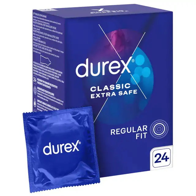 Durex - Extra Safe 24 szt. Zestaw pogrubianych prezerwatyw dla większej ochrony, ultra safe z pełnym komfortem