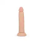 EasyToys - Dildo Without Balls 22.5 cm Beige. Długie, beżowe dildo z przyssawką, o prostym trzonie i żylastej teksturze