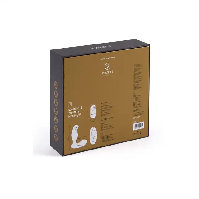 Virgite - Rotating Prostate Massager Silikonowy, czarny masażer prostaty z efektem obrotowym, zdalnie sterowany. Intensywna stymulacja, którą pokochasz!