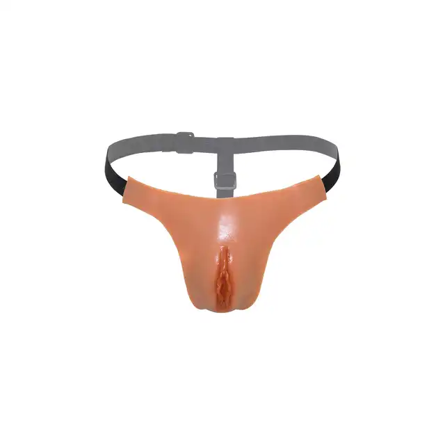 Hidden Desire - Alter Ego Adjustable Open Vagina String. Silikonowe stringi z otwartą i realistyczną pochwą, idealne dla crossdresserów