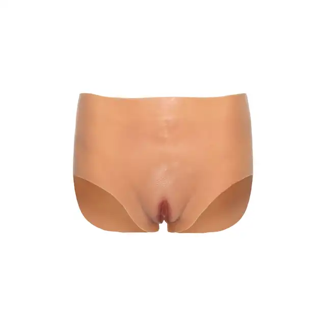 Hidden Desire - Alter Ego Open Vagina Brief High Waist. Silikonowe majtki z wysokim stanem, z otwartą i realistyczną pochwą i tunelem penetracyjnym