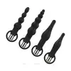 EasyToys - Anal Plug Set With Bullet Vibrator. Zestaw korków analnych z mini wibratorem, różne kształty i rozmiary