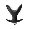 DreamToys - Vibrating Anal Anchor Plug Black. Rozszerzalny silikonowy korek analny z wibrującym pociskiem z 10 trybami wibracji