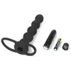 LoveToy - Vibrating Rock Balled Double Prober. Wibrująca silikonowa nakładka z stymulującym trzonem, podwójna penetracja
