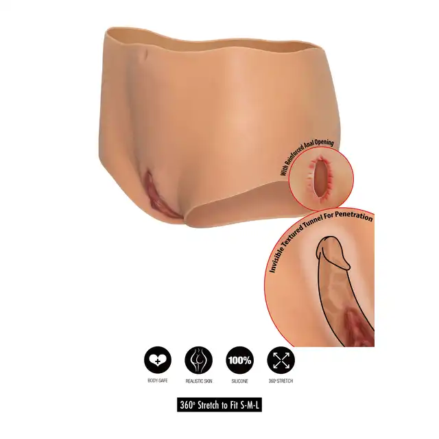 Hidden Desire - Alter Ego Open Vagina &amp; Ass Brief. Silikonowe majtki z otwartą i realistyczną pochwą oraz anusem