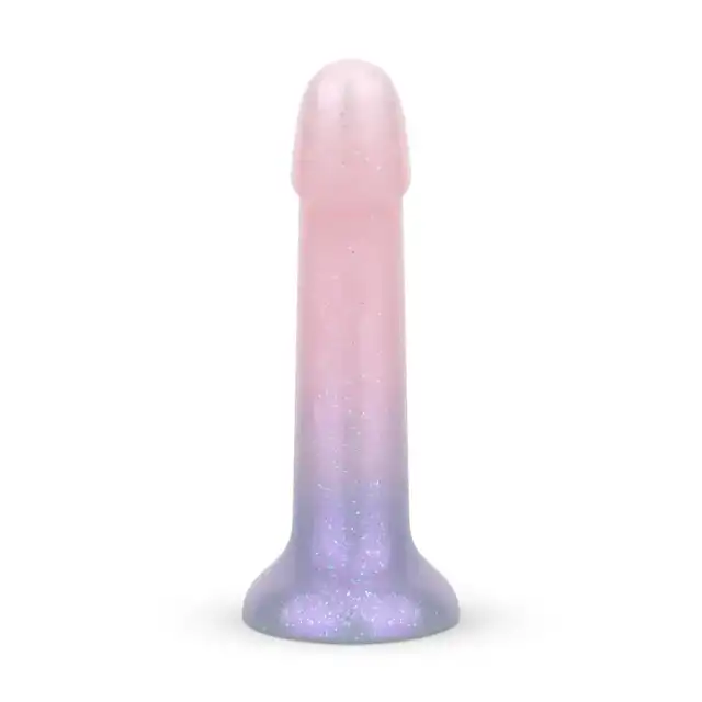 EasyToys - Mermaid Glitter Ombre Dildo S. Brokatowe dildo z mocną przyssawką, wizualny efekt ombre dodaje uroku