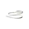 Blaze - Elite Collar And Lash White. Elegancki biały zestaw obroży i smyczy z regulowaną obrożą i złotymi detalami, idealny do stylowych zabaw BDSM
