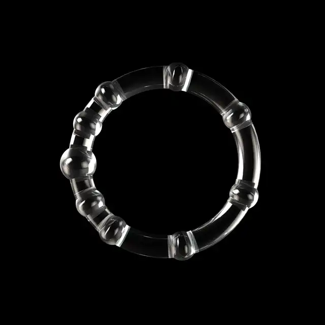 LoveToy - Power Plus Triple Beaded Ring Set Transparent. Zestaw elastycznych pierścieni erekcyjnych, zapewniają mocną i długą erekcję