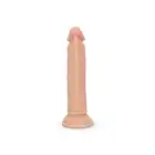 EasyToys - Dildo Without Balls 22.5 cm Beige. Długie, beżowe dildo z przyssawką, o prostym trzonie i żylastej teksturze