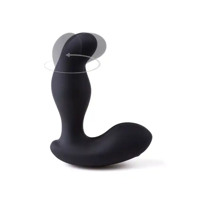 Virgite - Rotating Prostate Massager Silikonowy, czarny masażer prostaty z efektem obrotowym, zdalnie sterowany. Intensywna stymulacja, którą pokochasz!