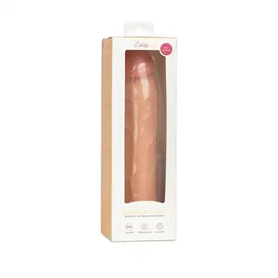EasyToys - Dildo Without Balls 22.5 cm Beige. Długie, beżowe dildo z przyssawką, o prostym trzonie i żylastej teksturze