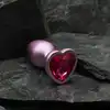 Dream Toys - Gleaming Love Pearl Pink Plug Small. Różowy elegancki korek analny o niedużym rozmiarze z kryształkiem w kształcie serca