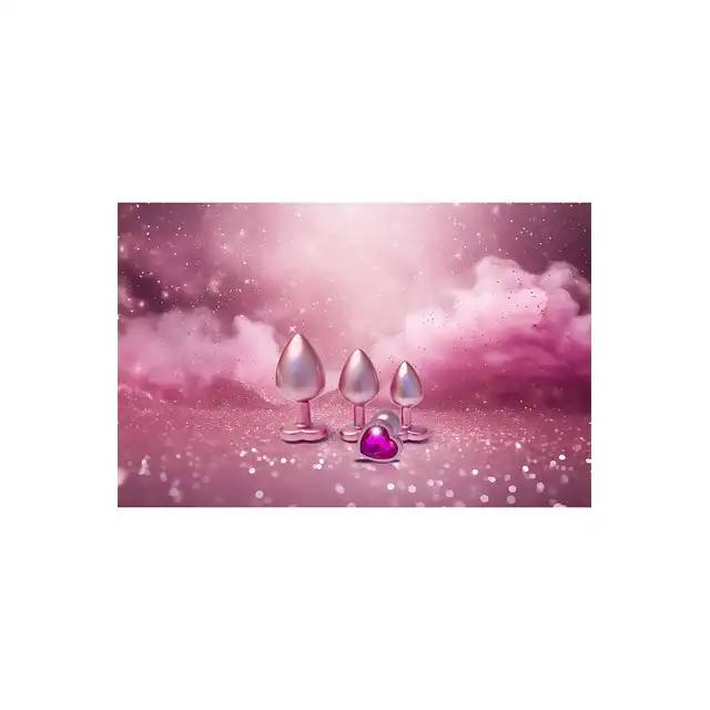 Dream Toys - Gleaming Love Pearl Pink Plug Large. Różowy elegancki korek analny o dużym rozmiarze z kryształkiem w kształcie serca