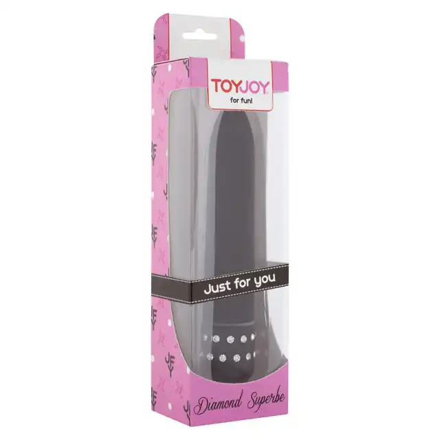 ToyJoy - Diamond Superbe Vibe. Elegancki wibrator o klasycznym designie z systemem twist-cap, ozdobiony kryształkami 