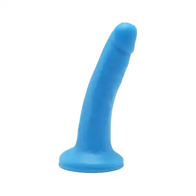 Get Real - Happy Dicks Dong 6'. Niebieskie realistyczne dildo z mocną przyssawką i miękkiego PVC, oferujące intensywne doznania