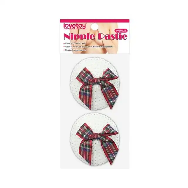 LoveToy - Nipple Pasties As Pic. Samoprzylepne naklejki na sutki w kształcie kokardek – zmysłowy dodatek do stylizacji