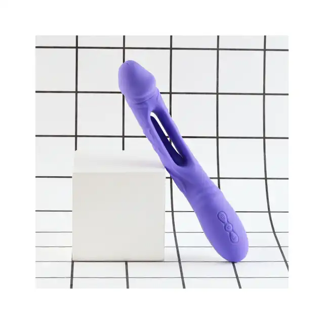 Good Vibes Only - Flax Vibrating Dildo with G-Spot Stimulator. Realistyczny wibrator z funkcją ruchu, stymulacja punktu G