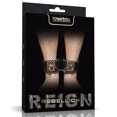 LoveToy - Rebellion Reign Ankle Cuffs. Kajdanki łączące luksus i rustykalny urok z wytrzymałością, przekształć intymne chwile w stylowe doświadczenie
