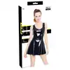 Black Level - Vinyl Dress Black M. Czarna rozkloszowana sukienka mini wykonana z połyskującego winylu