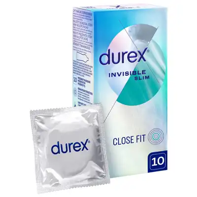 Durex - Invisible Close Fit 10szt. Super cienkie prezerwatywy stworzone dla większej i dopasowanej bliskości