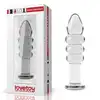 LoveToy - Glass Romance 5.5` Plug Transparent. Szklany korek analny z pierścieniowymi żłobieniami, praktyczny i stylowy