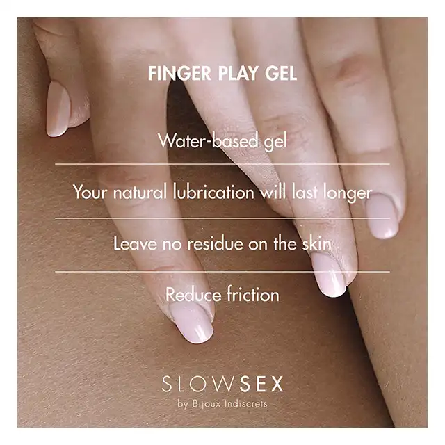 Bijoux Indiscrets -  Slow Sex Finger Play Gel 30 ml. Doskonały do masturbacji, kokosowy lubrykant na bazie wody w formie żelu. Niesamowite doznania