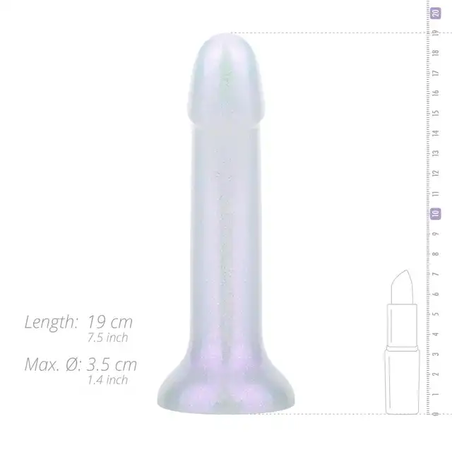 EasyToys - Mermaid Glitter Dildo M. Brokatowe dildo z przyssawką, delikatne zakrzywienie dotrze do Twoich punktów przyjemności