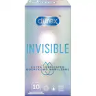 Durex - Invisible Extra Lubricated 10szt. Super cienkie prezerwatywy z dodatkowym żelem nawilżającym, komfortowa bliskość
