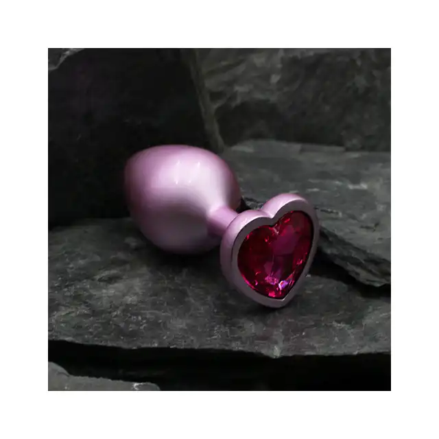 Dream Toys - Gleaming Love Pearl Pink Plug Medium. Różowy elegancki korek analny z kryształkiem w kształcie serca