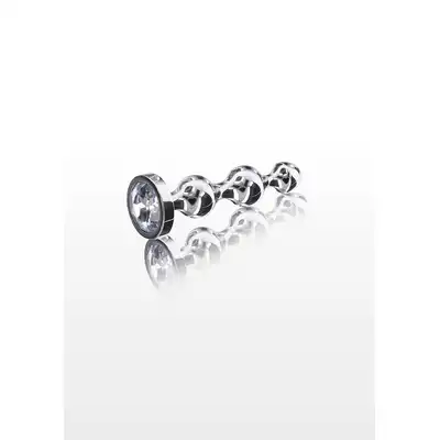 ToyJoy - Diamond Star Beads S. Elegancki korek analny z trzema stymulacyjnymi koralikami i podstawą ozdobioną srebrnym klejnotem