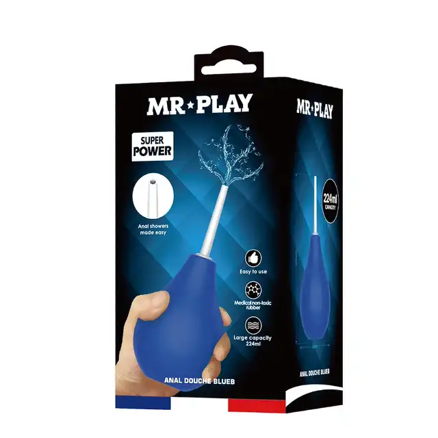 Mr. Play - Anal Douche Blue. Gruszka analna, zapewnia higienę i uczucie świeżości przed seksem