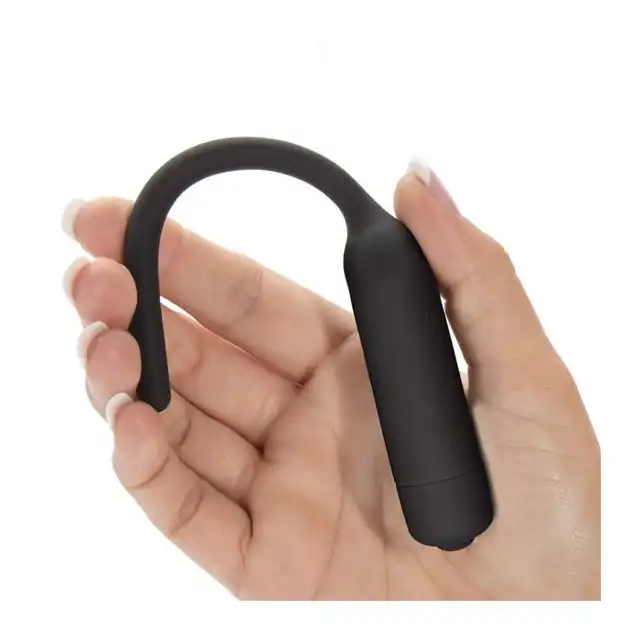 LoveToy - Urethral Dilator Vibrating Black. 10-Stopniowy wibrujący dilator z elastycznym silikonowym trzonem i długą sondą